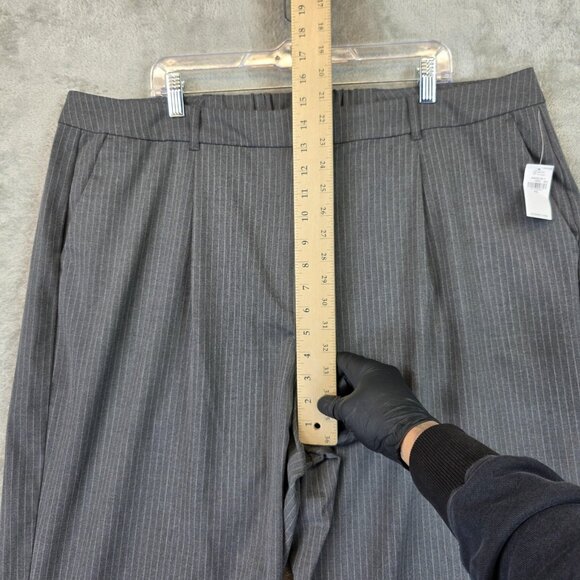 Old Navy Pants Womens XXL Gray Pinstripe Extra High-Rise Taylor Wide Leg Trouser - Picture 3 of 12